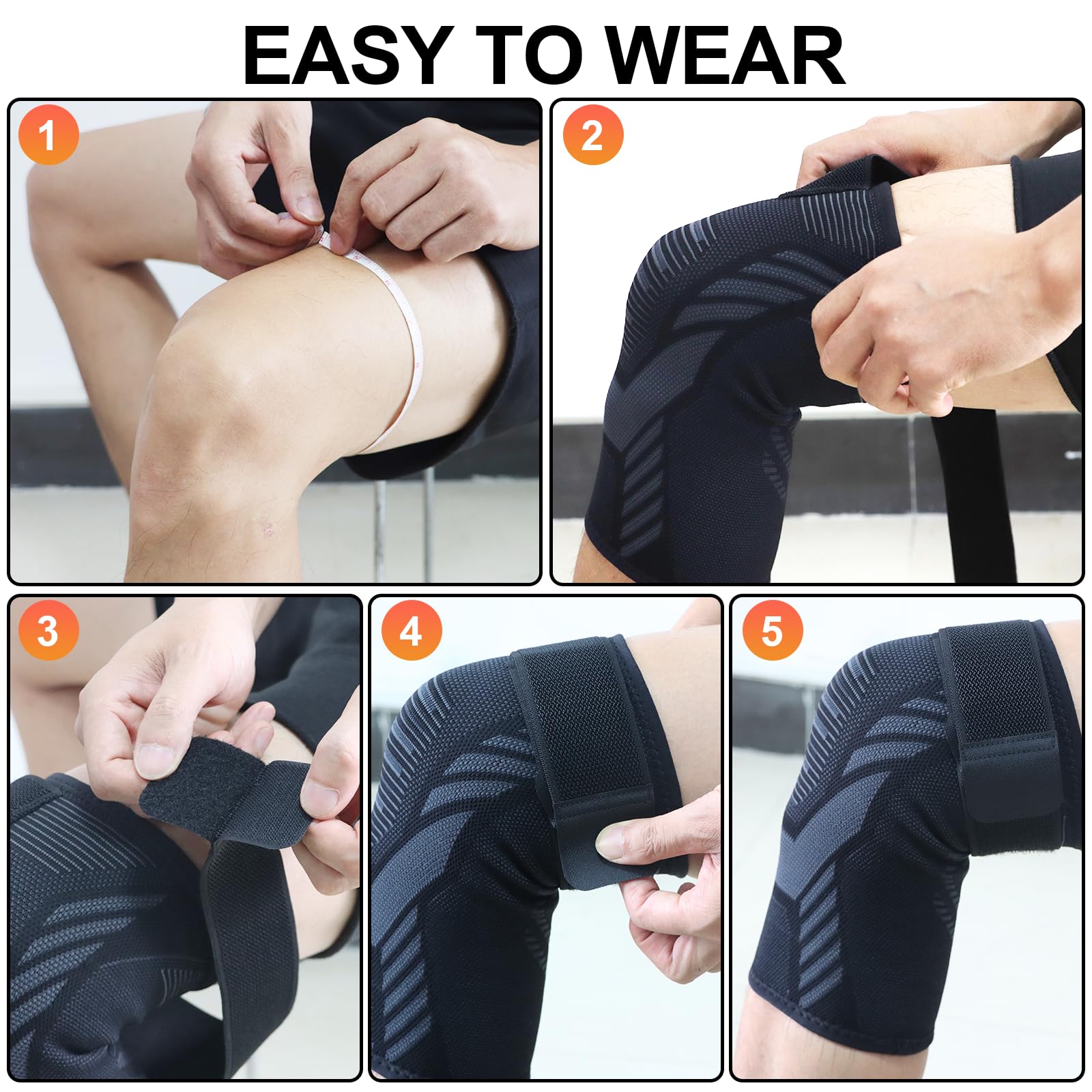 膝サポートブレース圧縮スリーブ（男女兼用）靭帯損傷　関節痛緩和　ランニング 膝サポートブレース圧縮スリーブ 男女兼用 靭帯損傷、関節痛緩和